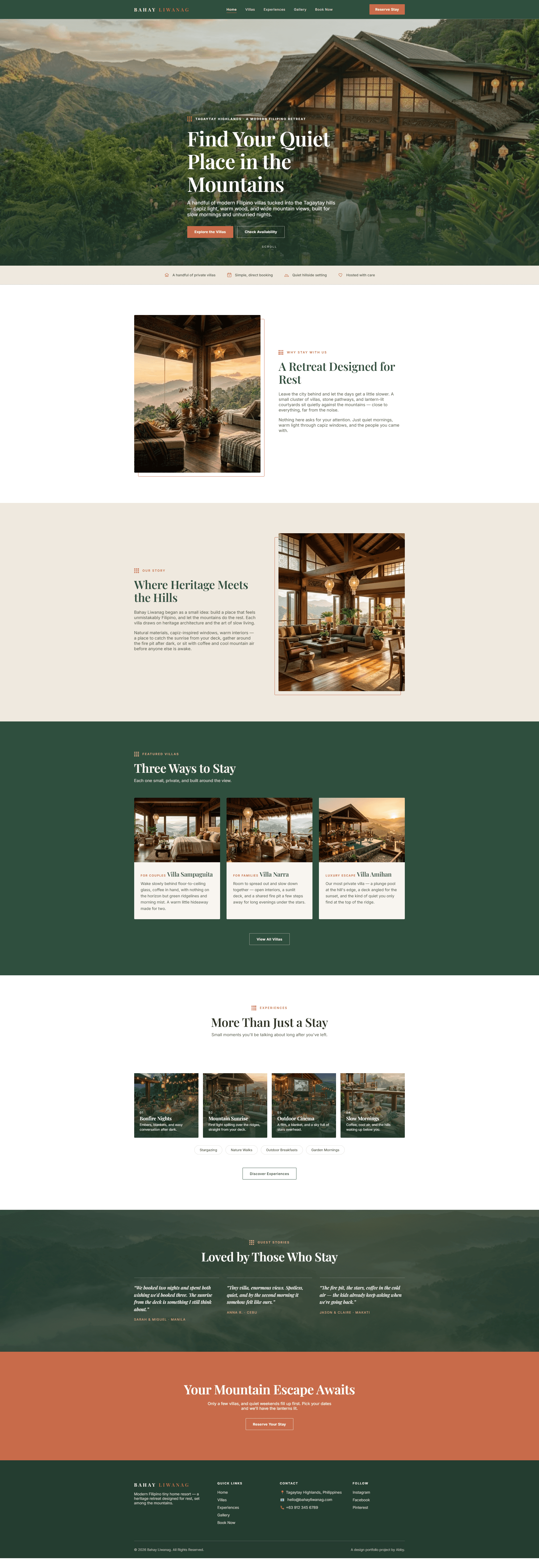 Bahay Liwanag — website homepage