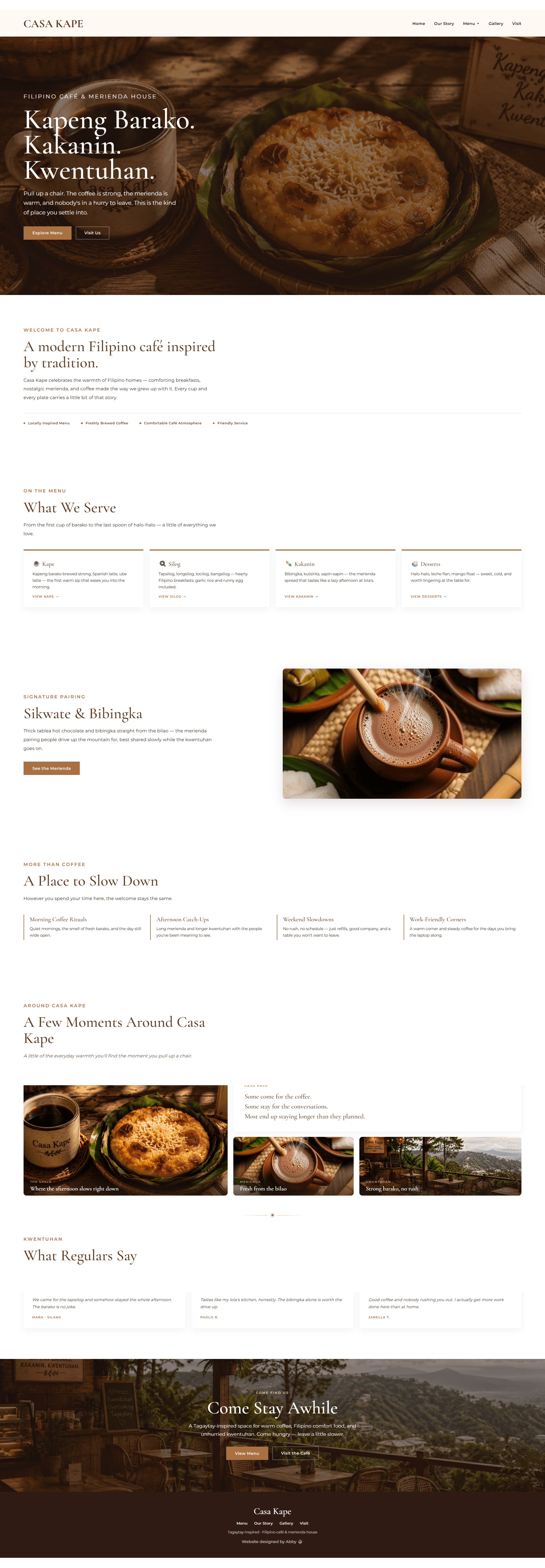 Casa Kape — website homepage