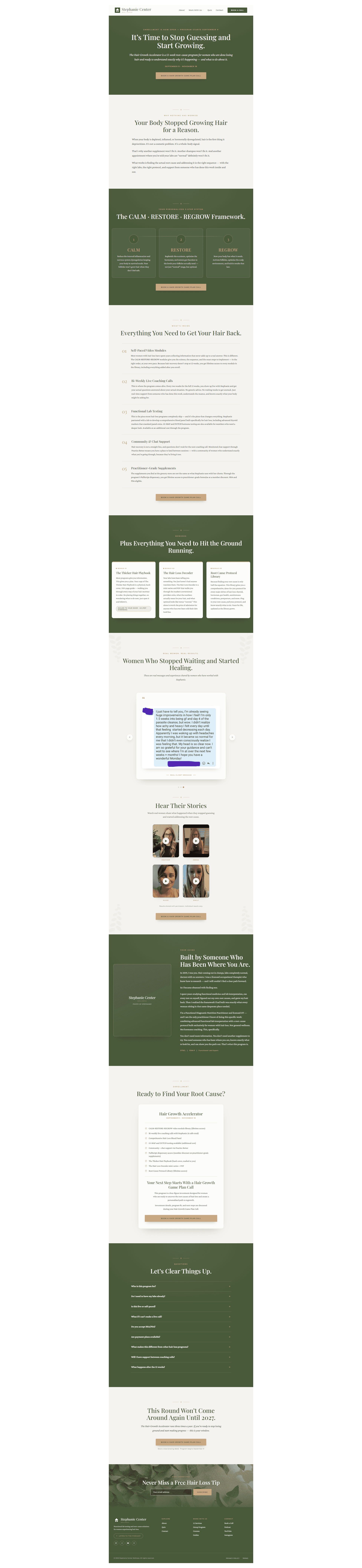 Stephanie Center Wellness — website homepage rebuilt in GoHighLevel